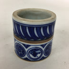 Japanese Porcelain Ladle Rest Lid Stand Tea Ceremony Vtg Futaoki Sometsuke TG143