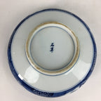 Japanese Porcelain Large Bowl Vtg Blue White Sometsuke Bird Countryside PP551