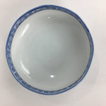 Japanese Porcelain Large Bowl Vtg Blue White Sometsuke Bird Countryside PP552