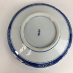 Japanese Porcelain Large Bowl Vtg Blue White Sometsuke Bird Countryside PP552