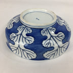 Japanese Porcelain Large Bowl Vtg Blue White Sometsuke Chrysanthemum PP553