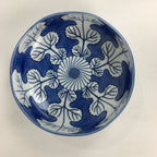 Japanese Porcelain Large Bowl Vtg Blue White Sometsuke Chrysanthemum PP555