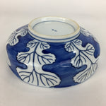 Japanese Porcelain Large Bowl Vtg Blue White Sometsuke Chrysanthemum PP555