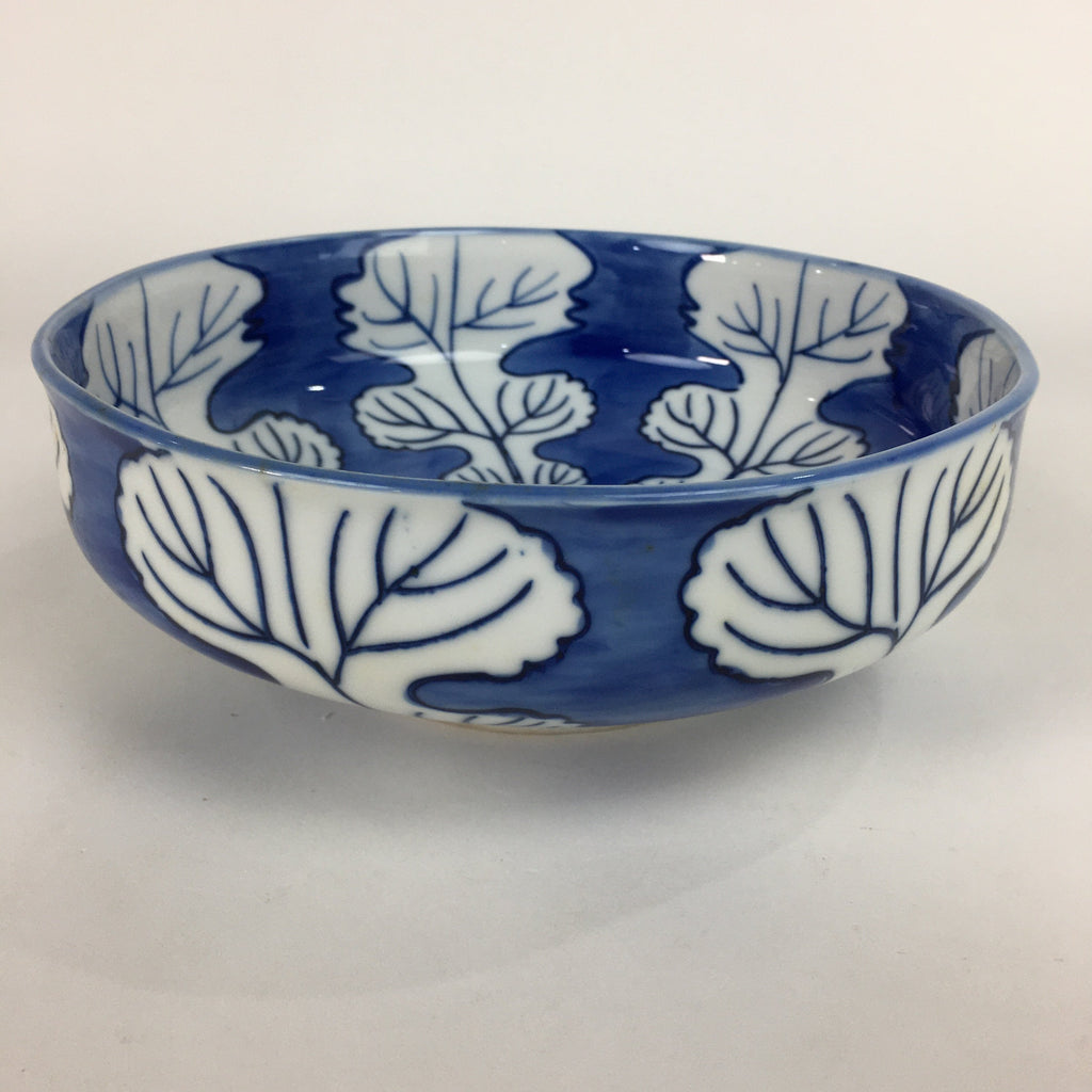 Japanese Porcelain Large Bowl Vtg Blue White Sometsuke Chrysanthemum PP555