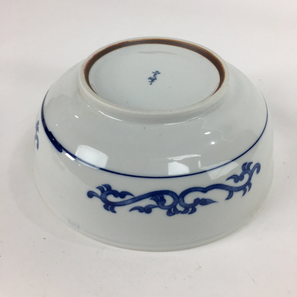 Japanese Porcelain Large Bowl Vtg Pottery White Blue Sometsuke Oobachi PP517