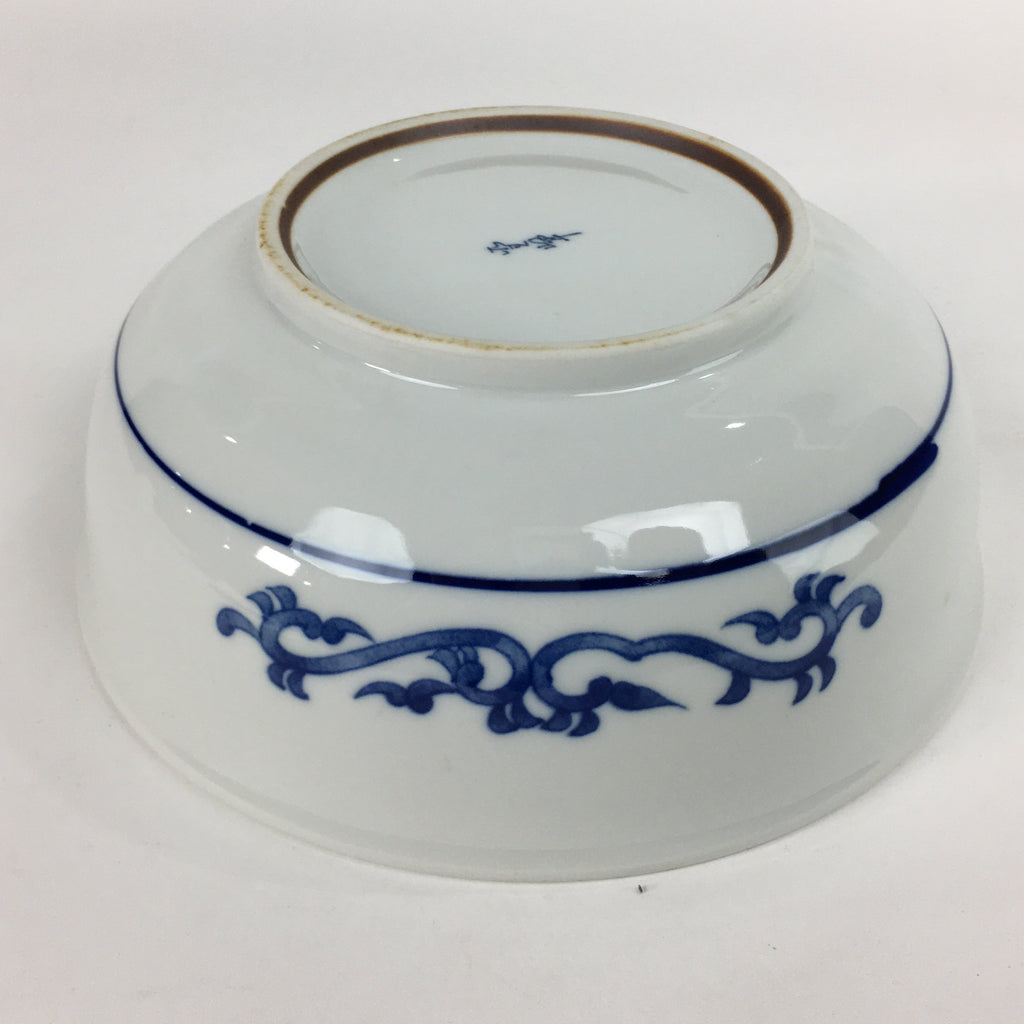 Japanese Porcelain Large Bowl Vtg Pottery White Blue Sometsuke Oobachi PP518