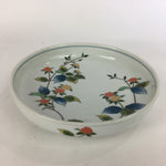 Japanese Porcelain Large Bowl Vtg White Sometsuke Colorful Flower Pattern PP593