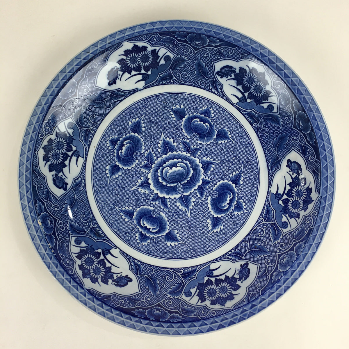 Japanese Porcelain Large Plate Vtg Pottery Centerpiece Serving Plate Ozara PP940