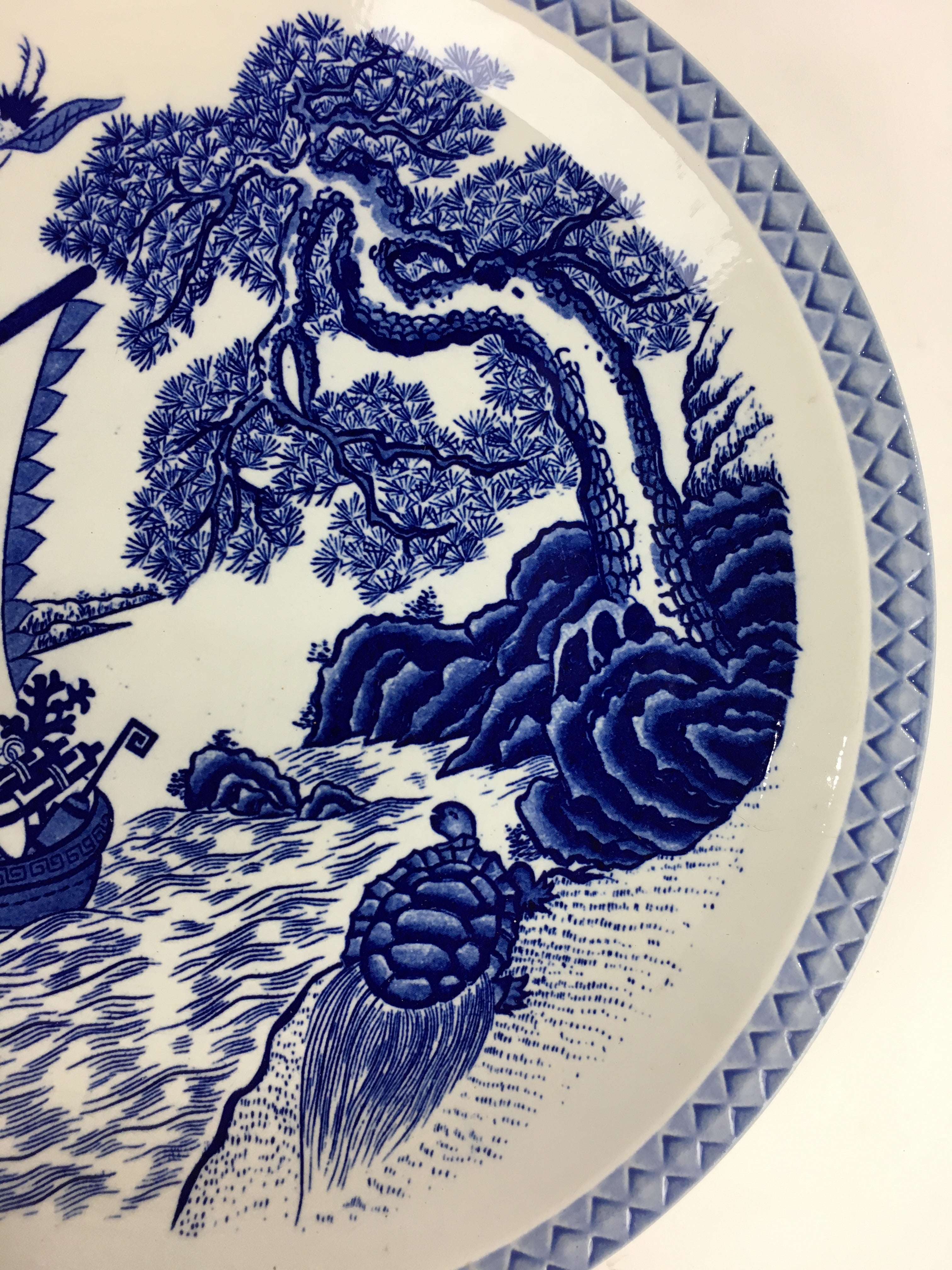 Japanese Porcelain Large Plate Vtg Pottery Centerpiece Serving Plate Ozara PP944