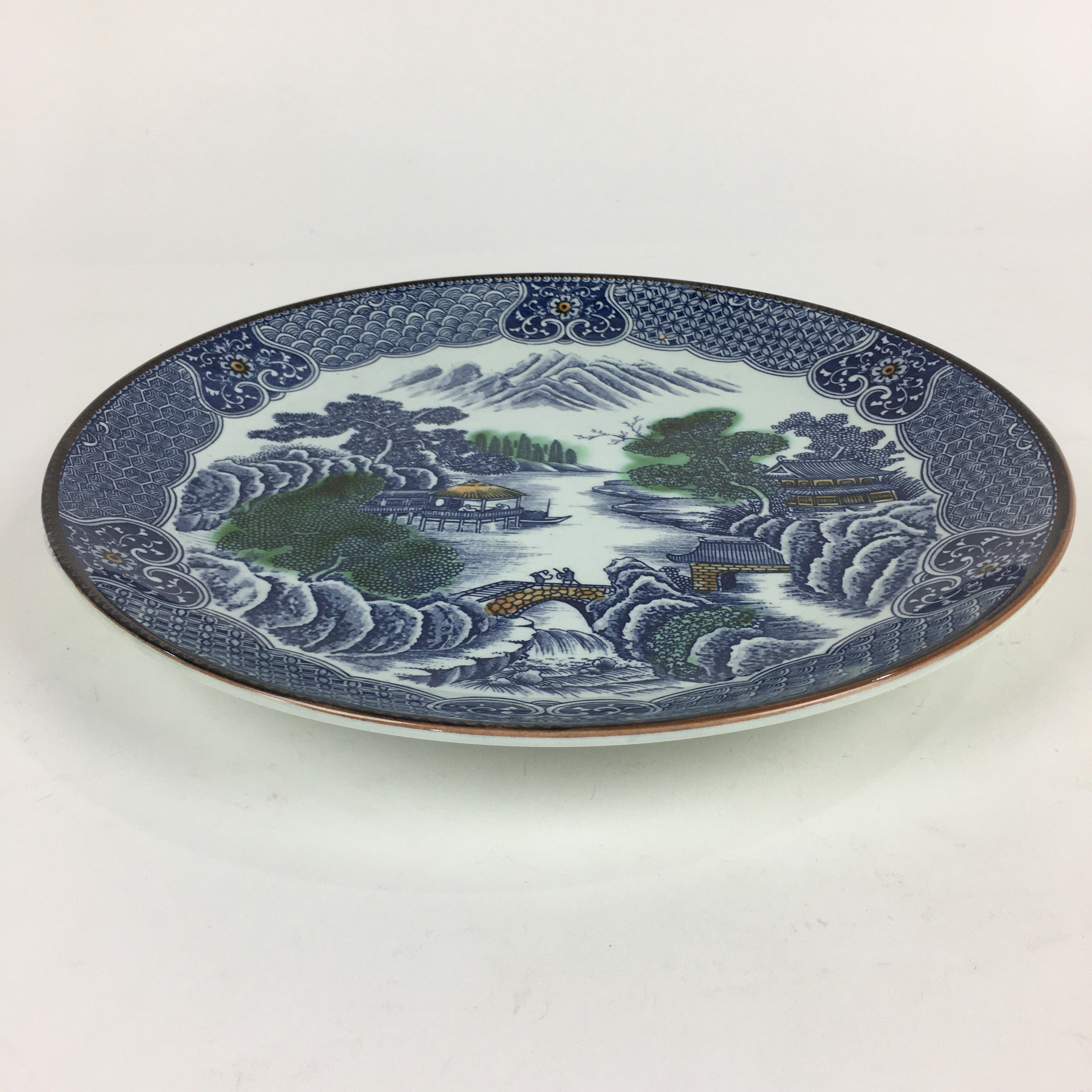 Japanese Porcelain Large Plate Vtg Pottery Centerpiece Serving Plate Ozara PP946