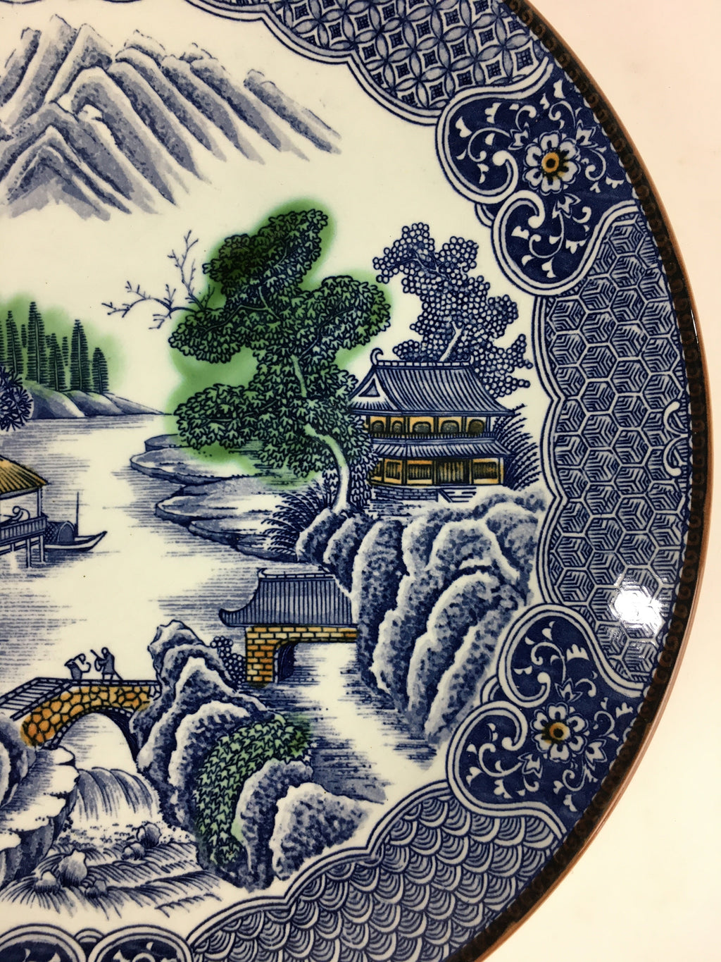 Japanese Porcelain Large Plate Vtg Pottery Centerpiece Serving Plate Ozara PP946