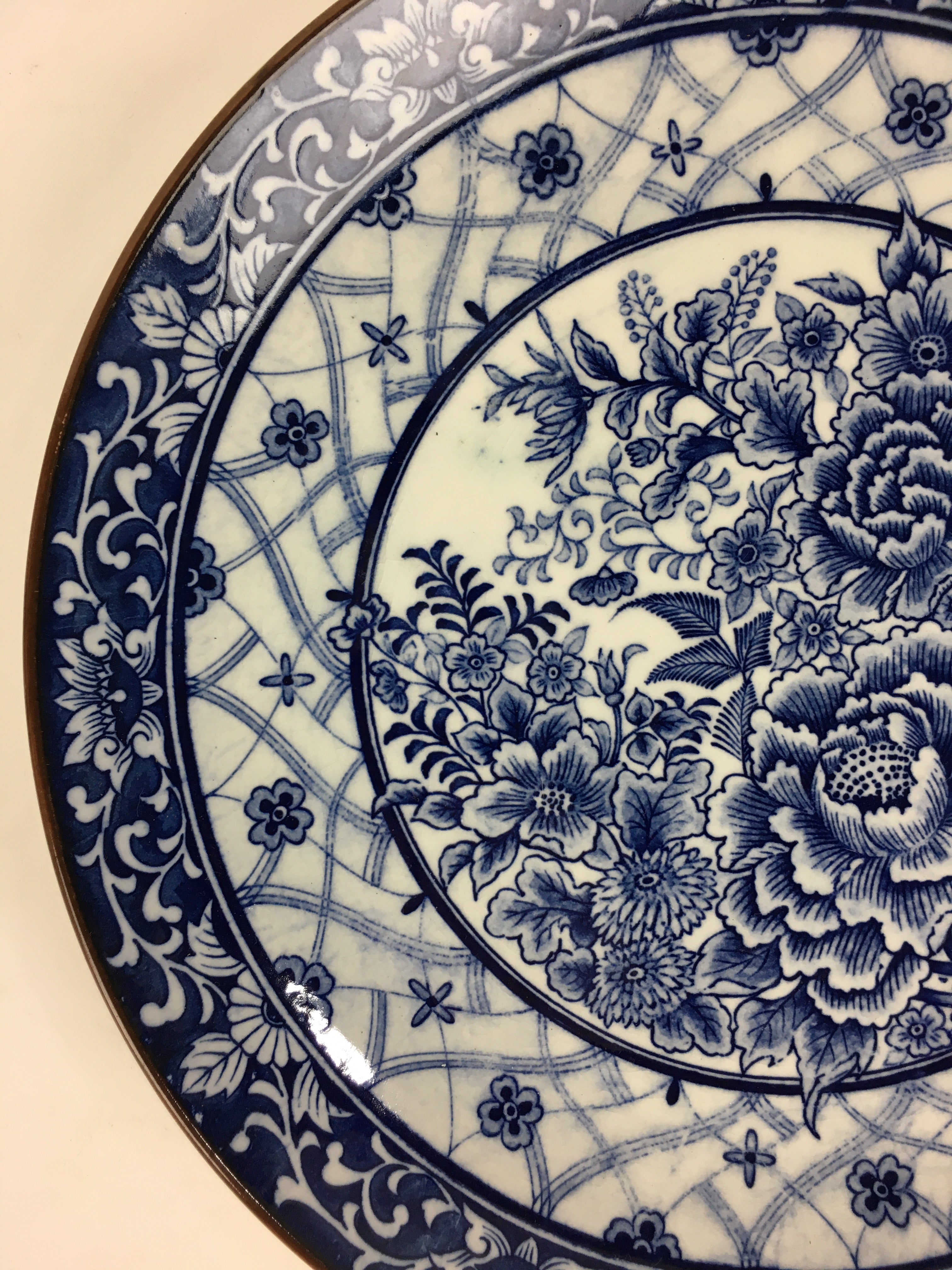Japanese Porcelain Large Plate Vtg Pottery Centerpiece Serving Plate Ozara PP947