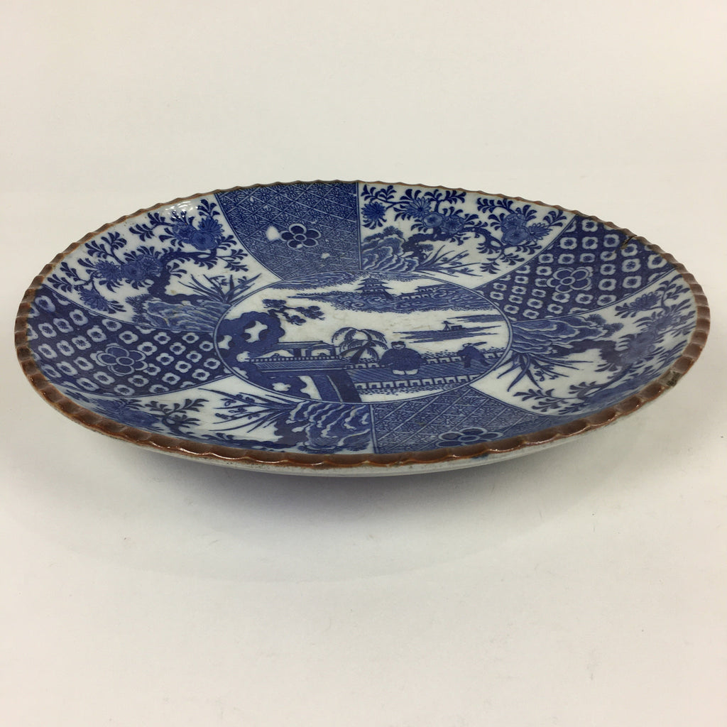 Japanese Porcelain Large Plate Vtg Pottery Centerpiece Serving Plate Ozara PP948