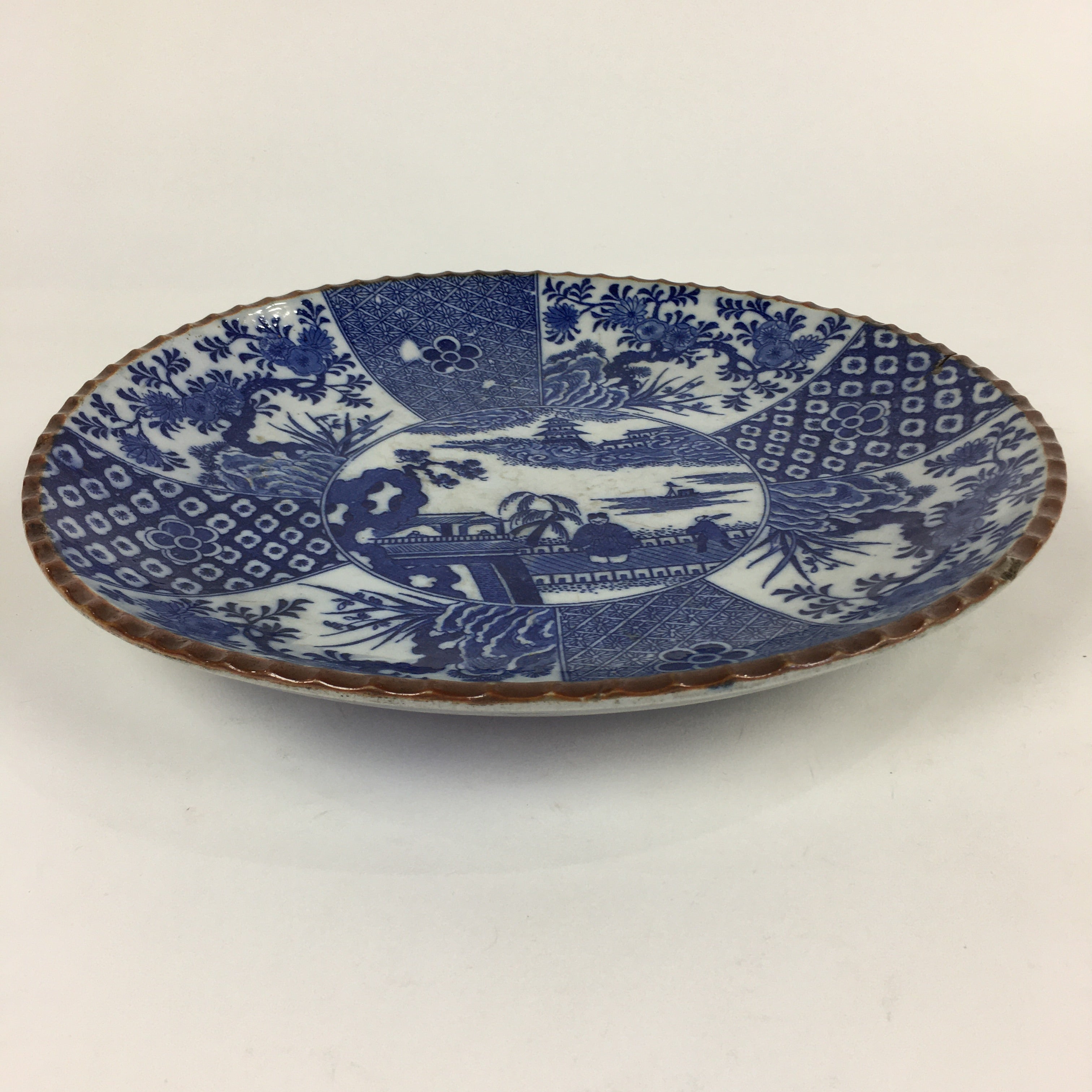 Japanese Porcelain Large Plate Vtg Pottery Centerpiece Serving Plate Ozara PP948