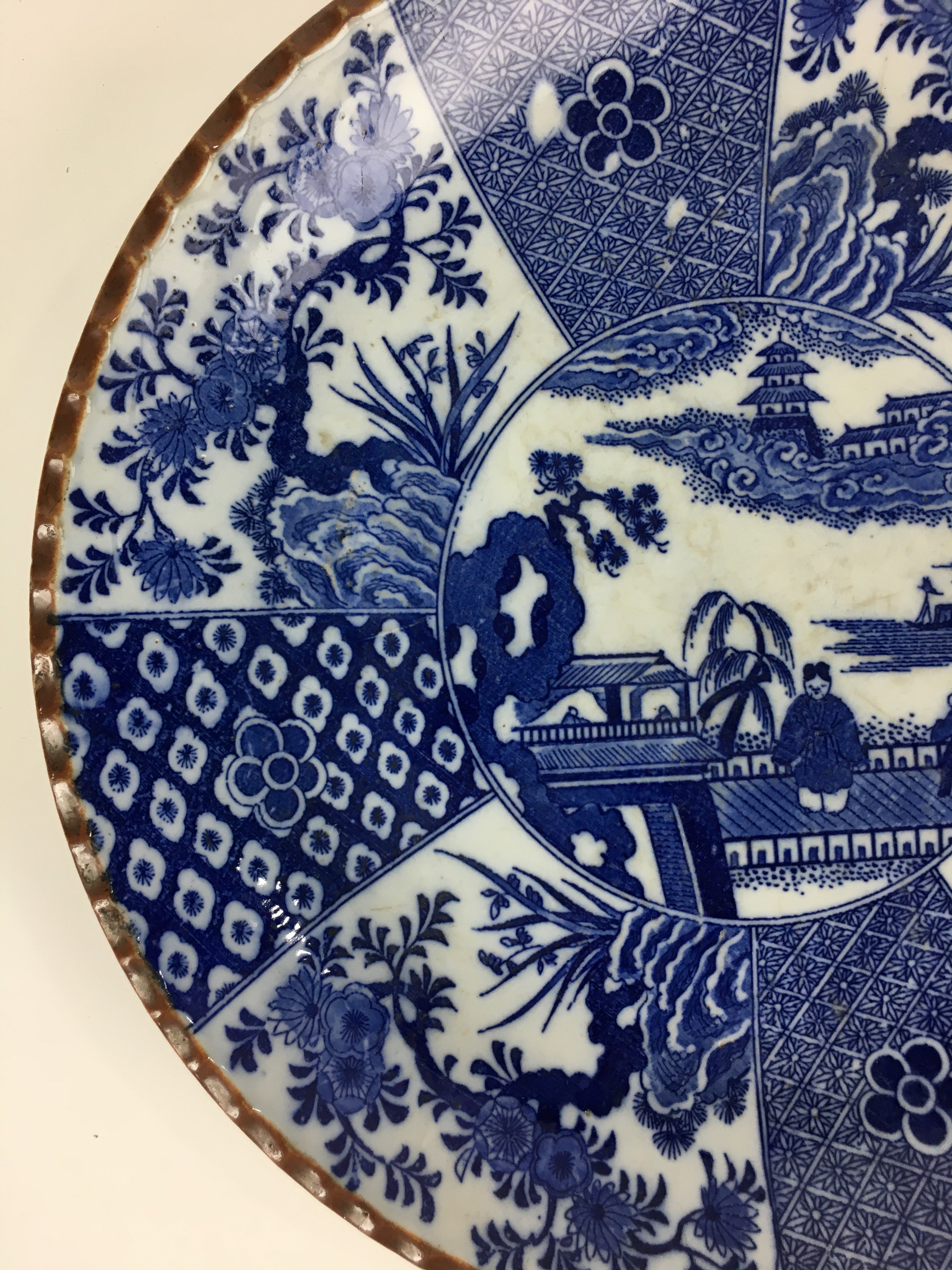 Japanese Porcelain Large Plate Vtg Pottery Centerpiece Serving Plate Ozara PP948