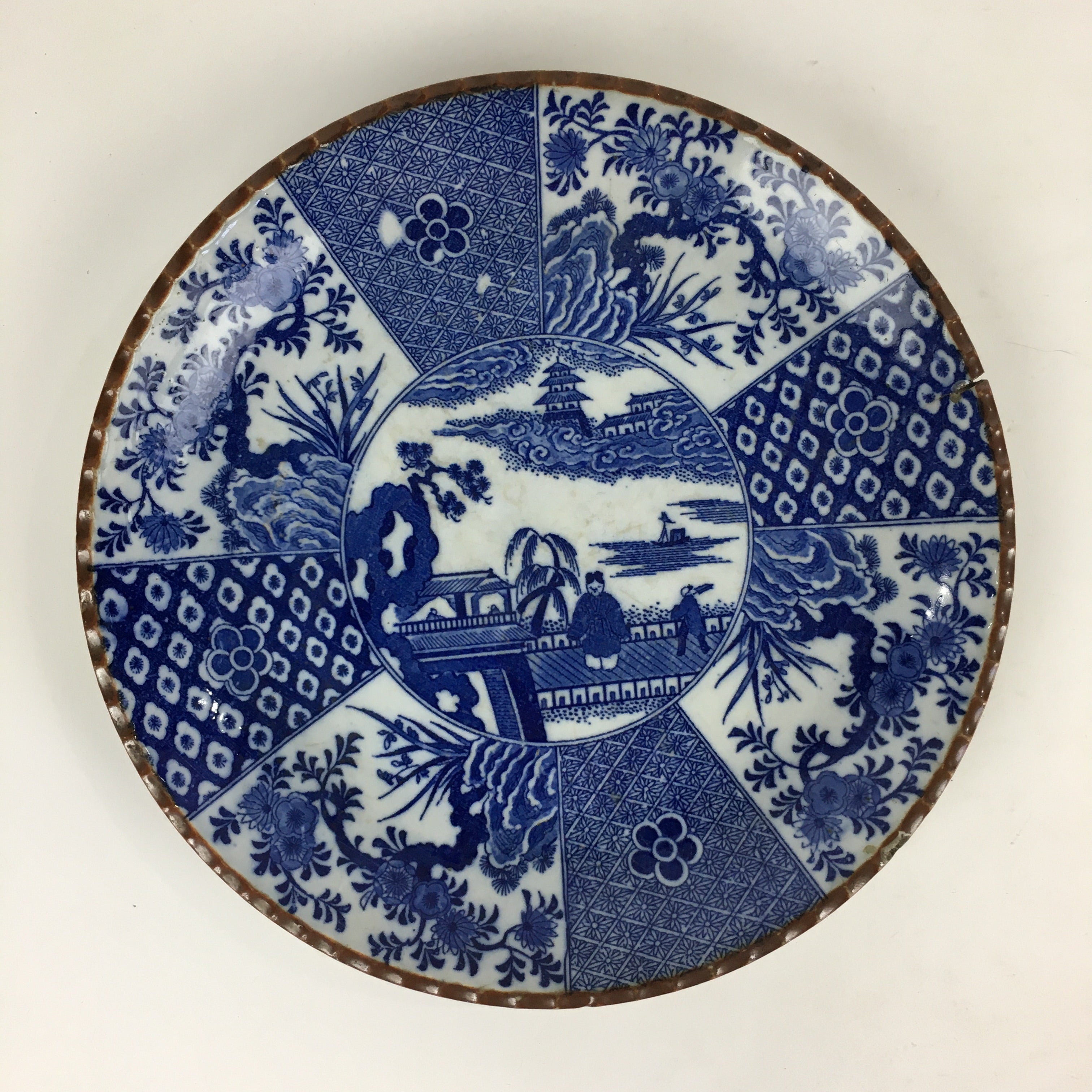 Japanese Porcelain Large Plate Vtg Pottery Centerpiece Serving Plate Ozara PP948