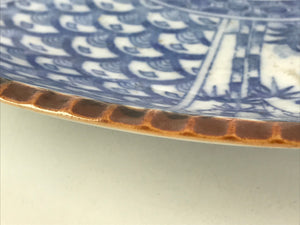 フレスコ　ibushi plate blue Japanese Porcelain Large Plate Vtg Sometsuke Blue Serving Plate