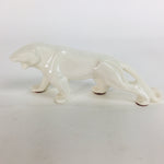 Japanese Pocelain Leopard Figurine Vtg Kokeshi Doll Pottery White Okimono KF567