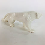 Japanese Pocelain Leopard Figurine Vtg Kokeshi Doll Pottery White Okimono KF567