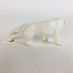 Japanese Pocelain Leopard Figurine Vtg Kokeshi Doll Pottery White Okimono KF567