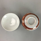 Japanese Porcelain Lidded Bowl Vtg Kobachi Red Crane Plum Blossom Floral PT245