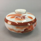 Japanese Porcelain Lidded Bowl Vtg Kobachi Red Crane Plum Blossom Floral PT245