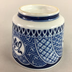 Japanese Porcelain Lidded Cup Vtg Sometsuke Blue White Traditional Pattern PT457