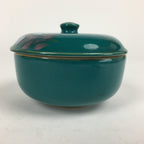 Japanese Porcelain Lidded Pot Vtg Green Color Bowl White Flower PP880