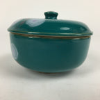 Japanese Porcelain Lidded Pot Vtg Green Color Bowl White Flower PP880
