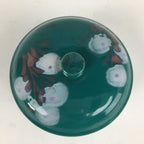 Japanese Porcelain Lidded Pot Vtg Green Color Bowl White Flower PP880