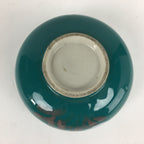 Japanese Porcelain Lidded Pot Vtg Green Color Bowl White Flower PP880