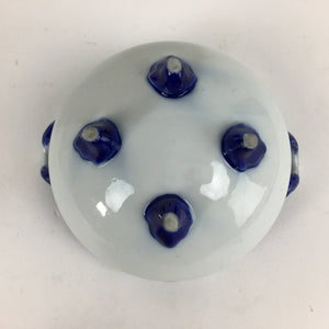 Japanese Porcelain Lidded Pot Vtg White Blue Two Handle Four Legs PP879