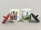Japanese Porcelain Lidded Sake Cup 2pc Nagasaki Oura Church Christian PP412