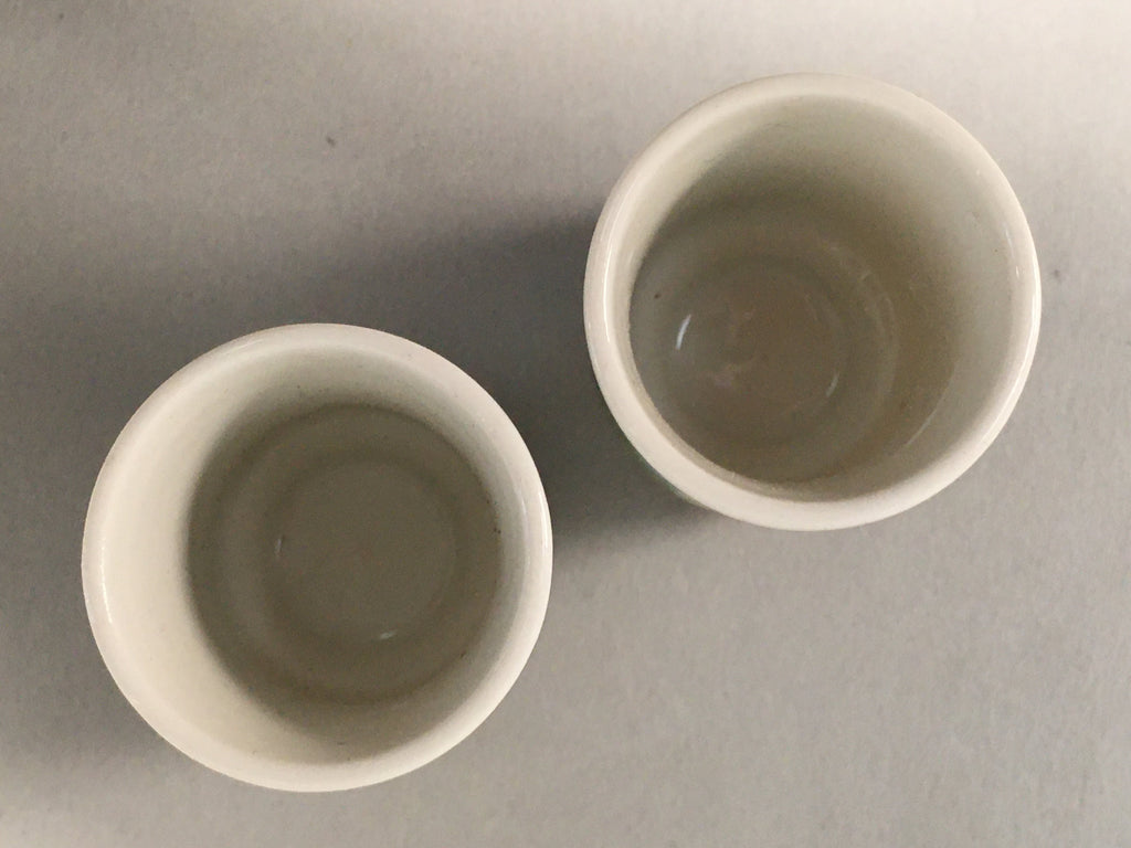 Japanese Porcelain Lidded Sake Cup 2pc Nagasaki Oura Church Christian PP412
