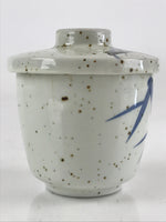 Japanese Porcelain Lidded Soup Bowl Cup Vtg Chawanmushi Blue Bamboo PY152