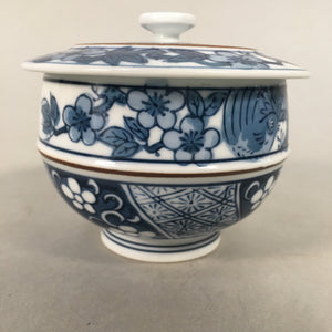 Japanese Porcelain Lidded Teacup Vtg Arita ware Yunomi Blue White Sencha PP414