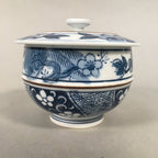 Japanese Porcelain Lidded Teacup Vtg Arita ware Yunomi Blue White Sencha PP414