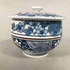 Japanese Porcelain Lidded Teacup Vtg Arita ware Yunomi Blue White Sencha PP414