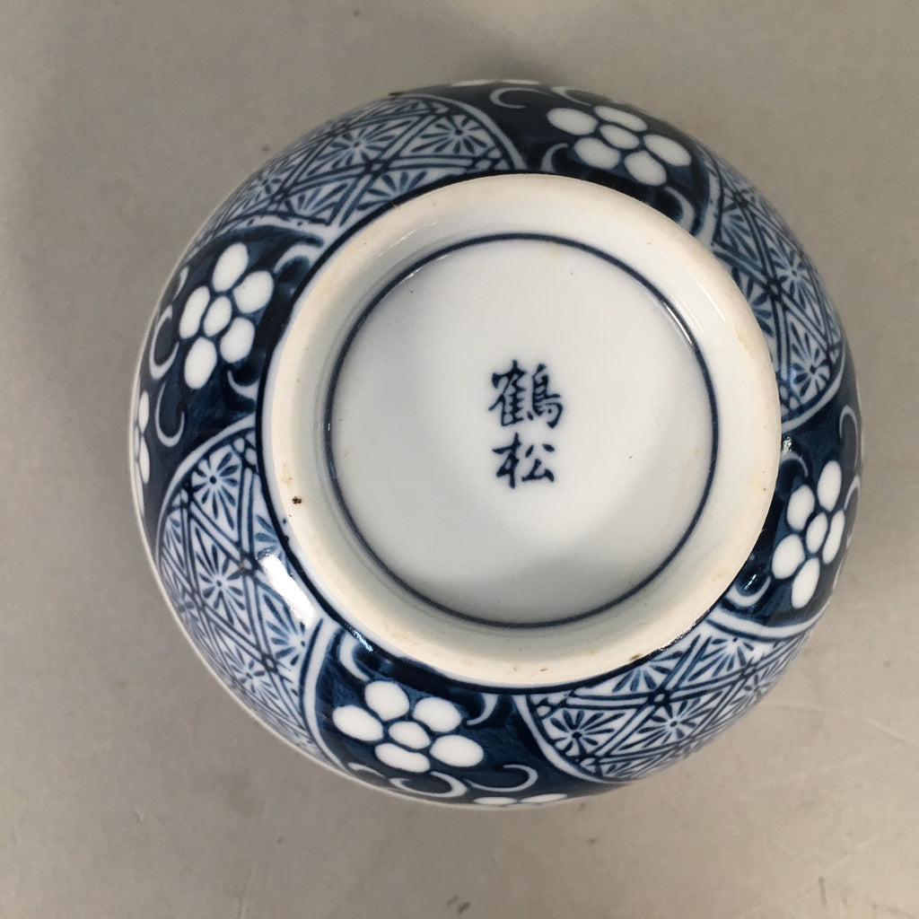 Japanese Porcelain Lidded Teacup Vtg Arita ware Yunomi Blue White Sencha PP415