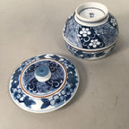 Japanese Porcelain Lidded Teacup Vtg Arita ware Yunomi Blue White Sencha PP415
