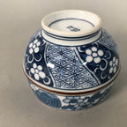Japanese Porcelain Lidded Teacup Vtg Arita ware Yunomi Blue White Sencha PP417