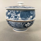 Japanese Porcelain Lidded Teacup Vtg Arita ware Yunomi Blue White Sencha PP417
