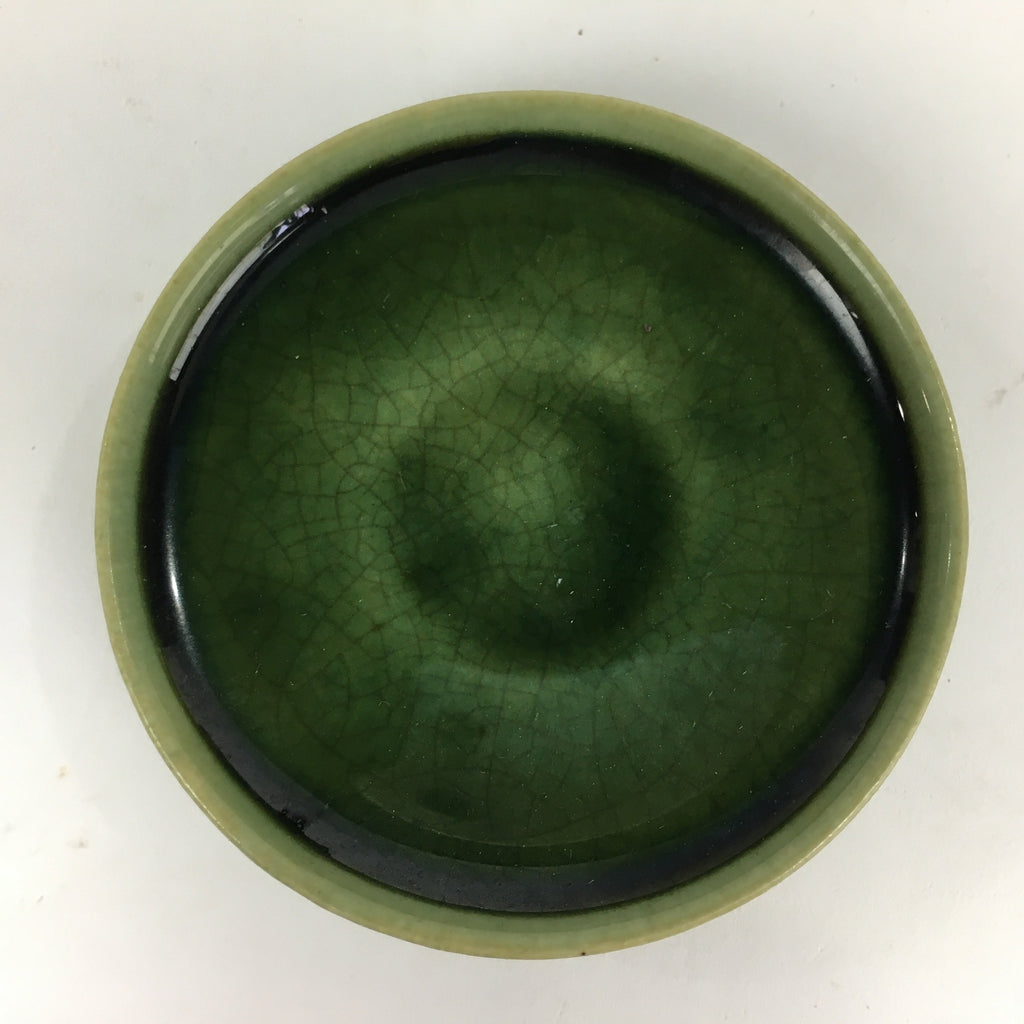 Japanese Porcelain Lidded Teacup Vtg Seto Akatsu Ware Oribe Glaze Sencha TC239