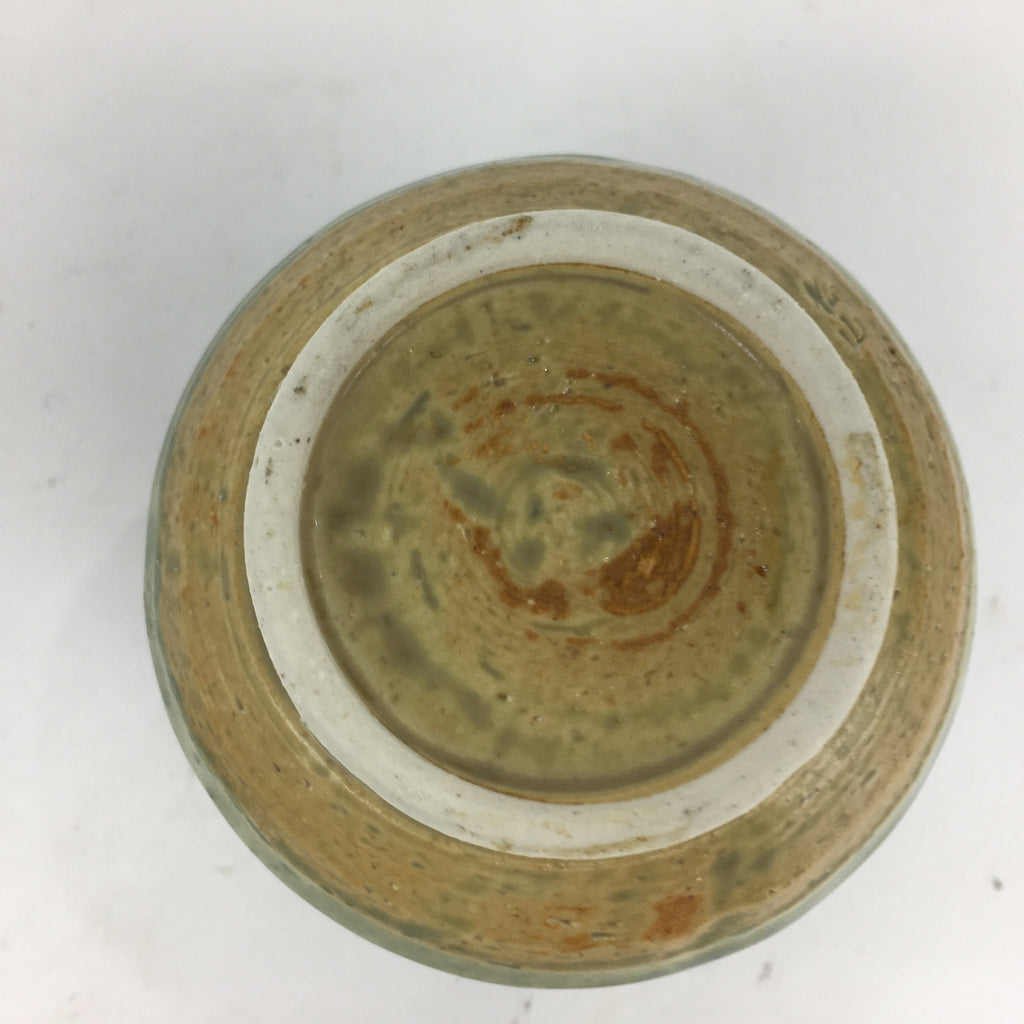 Japanese Porcelain Lidded Teacup Vtg Seto Akatsu Ware Oribe Glaze Sencha TC239