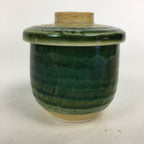 Japanese Porcelain Lidded Teacup Vtg Seto Akatsu Ware Oribe Glaze Sencha TC240