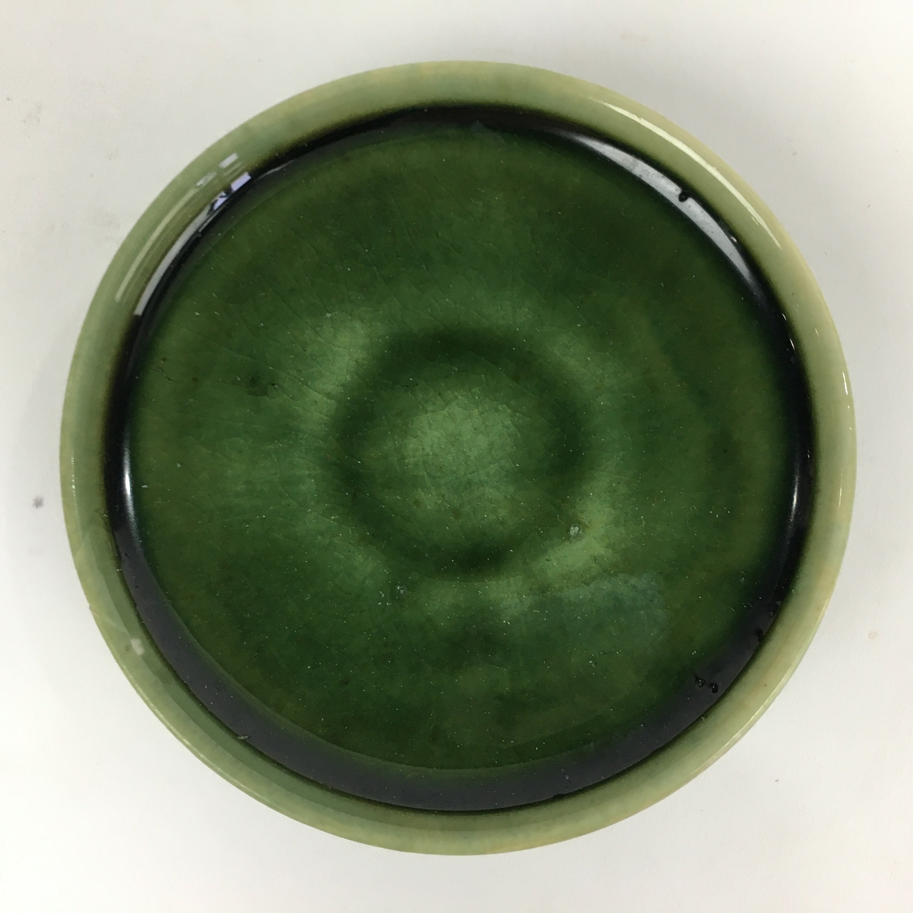 Japanese Porcelain Lidded Teacup Vtg Seto Akatsu Ware Oribe Glaze Sencha TC240