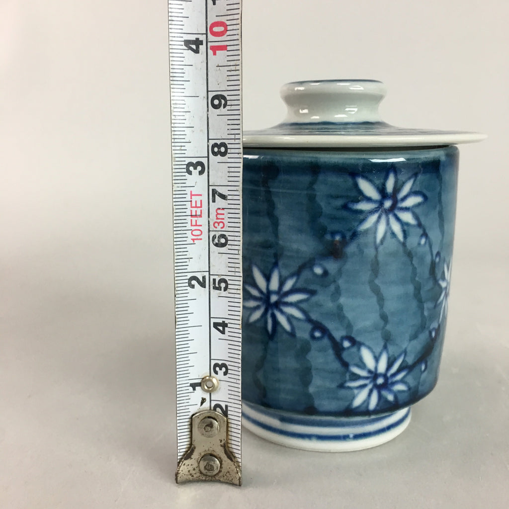 Japanese Porcelain Lidded Teacup Vtg Sometsuke Yunomi Blue White Sencha PT261
