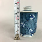 Japanese Porcelain Lidded Teacup Vtg Sometsuke Yunomi Blue White Sencha PT261