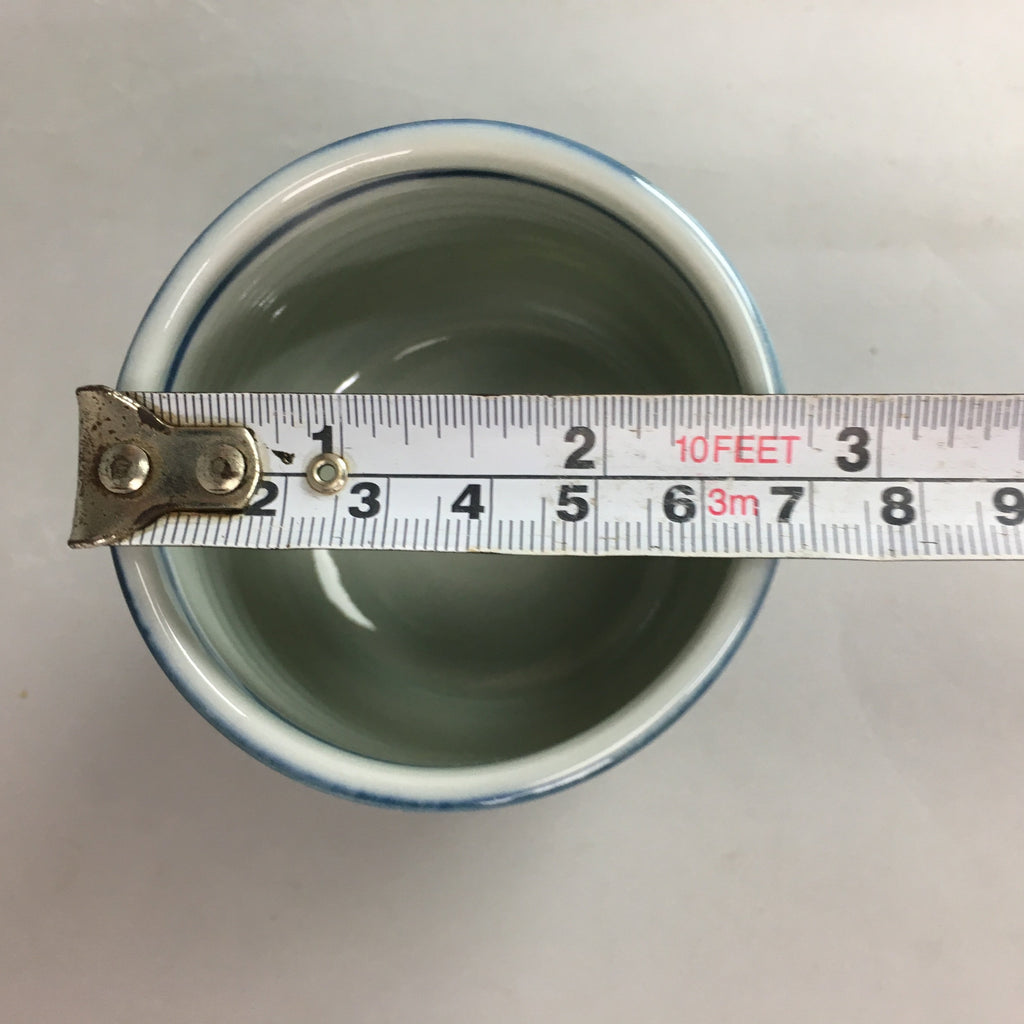 Japanese Porcelain Lidded Teacup Vtg Sometsuke Yunomi Blue White Sencha PT261