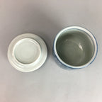 Japanese Porcelain Lidded Teacup Vtg Sometsuke Yunomi Blue White Sencha PT261